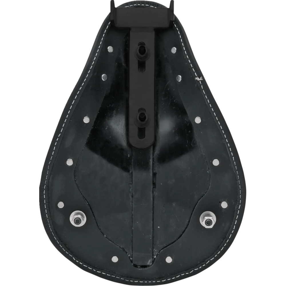 Small Low-Profile Spring Solo Seat — Overall length 33 cm (13\"), thickness 12.7 mm (1/2\"), Black