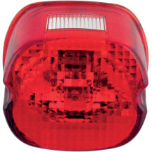 Laydown Taillight Lens with Top Tag Window — Red, Rear Mount