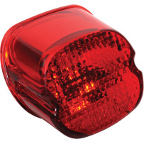 Laydown Taillight Lens with Bottom Tag Lens — Red, Laydown mount, Rear