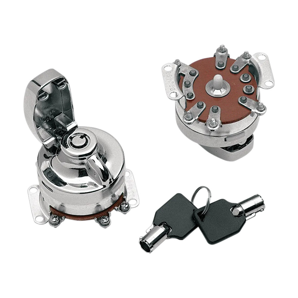 Round Key Internal Contact Switch — Chrome
