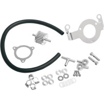 Crankcase Breather with Support Bracket Kit — Black, Chrome