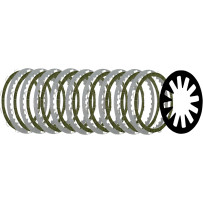 High-Performance Clutch Kit with Extra Plate — Set of 9, steel drive plate, Kevlar friction plate