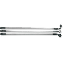 Alternate Length Designer Series Braided Non-ABS Front Upper Brake Line Kit — 23" length, 10 mm banjo