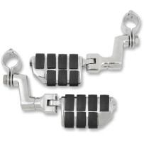 Offset Highway Pegs — 32 mm (1-1/4") clamp, adjustable offset, Black/Polished/Chrome