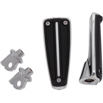 Rail Footpegs — Male mount, Left/Right, Driver & Passenger, Black/Chrome, Pair