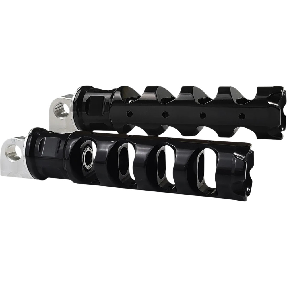 Muzzle Brake Folding Foot Pegs — 136 mm (5-3/8"), 32 mm (1-1/4"), Black