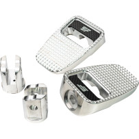 Foot Pegs — Silver, Polished, Front