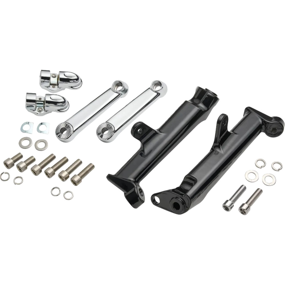 Frame Mounted Adjustable Highway Peg Mount — 10 cm (4"), Chrome