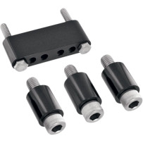 Driver Floorboard Extender Kit — Driver, +32 mm, Black, Silver