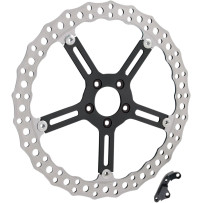Big Brake Jagged Floating Rotor Kit — 381 mm (15"), Two-piece floating, Black/Silver