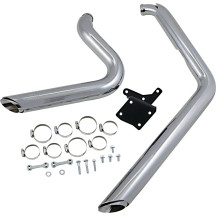 Shortshots Staggered Exhaust System — Chrome, 2-into-2 system