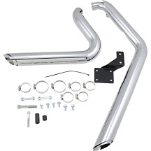 Shortshots Staggered Exhaust System — 2-into-2 system, slash-cut end caps, chrome