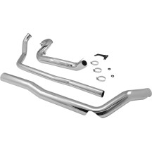 True Dual Headpipes — 1.75 in pipe diameter, 2.5 in heat shields, Chrome