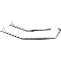 1-3/4" Upsweep Fishtail Drag Pipes — Chrome, 2-Into-2 System