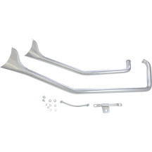 1-3/4" Upsweep Fishtail Drag Pipes — Chrome, 2-Into-2 System