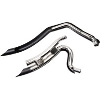 Speedster Swept Short Exhaust System — Short Swept, 2-Into-2 System, Black