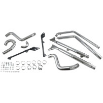 True Duals Exhaust System with Fishtail Mufflers — 2-Into-2 System, 57.2 mm (2-1/4"), Chrome