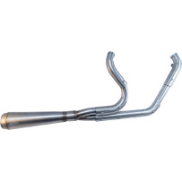 Assault 2:1 Exhaust System — 2-Into-1 system, Brushed stainless steel