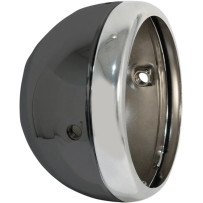 Lucas Style 5-3/4\" Side Mount Headlight Shells — 146 mm (5-3/4\"), Black, Chrome