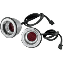 Shooter Taillight Kit — Chrome housing, red lens, pair