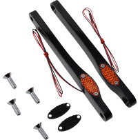 LED Front Signal Lights — 12 V, Anodized black, Amber lens