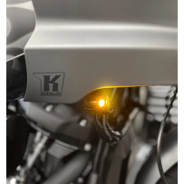 Neowise Bullet Smooth 2-1 LED Turn Signal — Harley Davidson®, Black housing, Amber & White LEDs