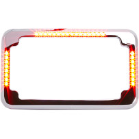 Slick Signals Flat License Plate Frame — 4" x 7", flat, chrome