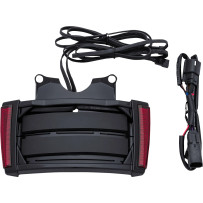 LED Lighted License Plate Frame — Harley Davidson® fit, Black housing, Red lens