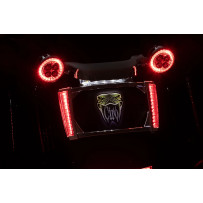 LED Lighted License Plate Frame — For Harley-Davidson®, Chrome housing, Smoke lens
