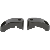 Custom Turn Signal Mounts — 39 mm clamp (1-17/32\"), Black, Fork mount