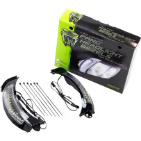 Fang® Headlight Bezels — Black housing, Amber/White LEDs, Clear lens