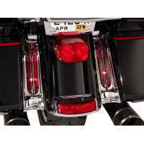 Filler Panel Lights — For Harley‑Davidson, Chrome housing, Red lens