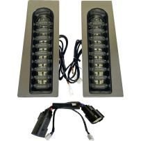 ProBEAM® Dual Color Run & Turn Fillerz® — fits Harley-Davidson touring fender supports, Chrome housing, smoke lens