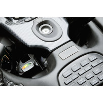 LED Battery Gauge — 2 in × 3/4 in × 3/16 in, Chrome