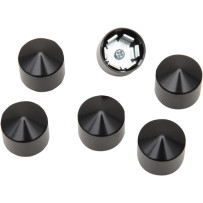 Rocker Box Bolt Caps — 6 pack, Black, for Twin Cam engines