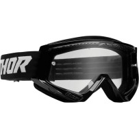 Combat Racer Goggle — One Size, Black, Clear lens
