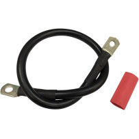 Battery Cable with Optional Shrink Tube — 4 AWG, 18\", ring terminal, black