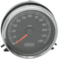 Electronic Speedometer — 0–120 mph (0–193 km/h), Black face, Chrome housing