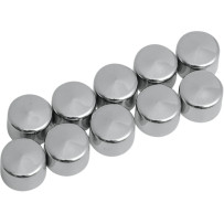 Bolt Covers — 1/4\", 10 pack, Chrome, Silver