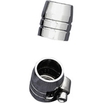 Grooved Chrome Hose Ends with Clamp — 6.35 mm (1/4"), 6 Pack