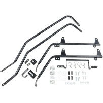 BaggerTail Saddlebag Mount for Softail Models — Black, powder-coated, steel, kit, left/right