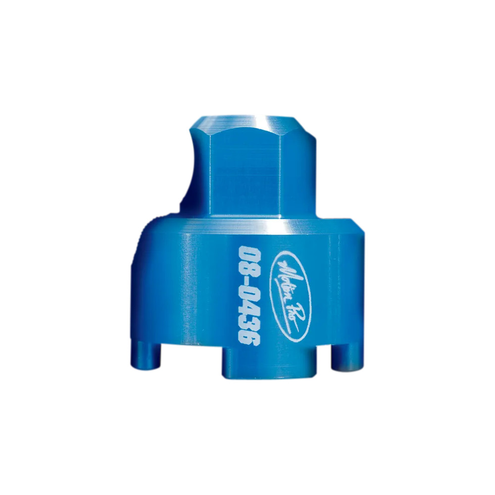 Compression Bolt Removal Tool — WP 4860 MXMA CC fit, 17 mm hex, Blue anodized