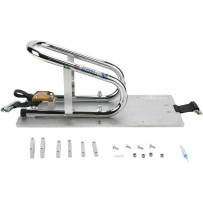 Removable Series E-Track Wheel Chock — 3-1/2" tire width, front mount, Chrome