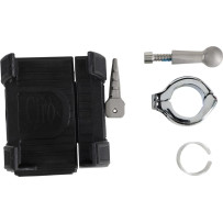 Smartphone/GPS Holder with Mount — 22 mm–26 mm clamp, handlebar, chrome