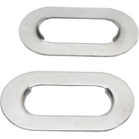 Stainless Steel Axle Adjuster Plate — Silver, Rear