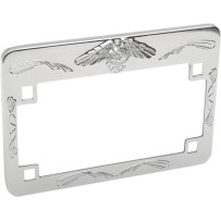 Eagle License Plate Frame — 4" x 7", Chrome