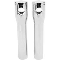 Elite Custom Billet Aluminum Risers — 8" rise, 1" clamp, Chrome, fits FXSTS Triple Trees