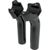 Buffalo Billet Aluminum Handlebar Risers — 5-1/2" rise, 1" clamp, 1" pullback, Black gloss