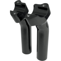 Buffalo Billet Aluminum Handlebar Risers — 5-1/2" rise, 1" clamp, 1" pullback, Black gloss
