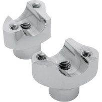 Forged Aluminum Handlebar Risers — 43.2 mm rise (1-45/64"), 25.4 mm clamp (1"), 1/2-13 thread, Chrome